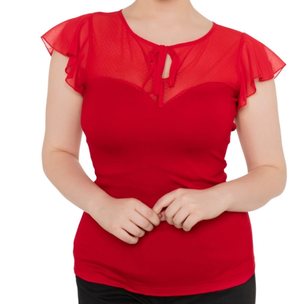 NWT Voodoo Vixen Alyssa Red Sweetheart Top